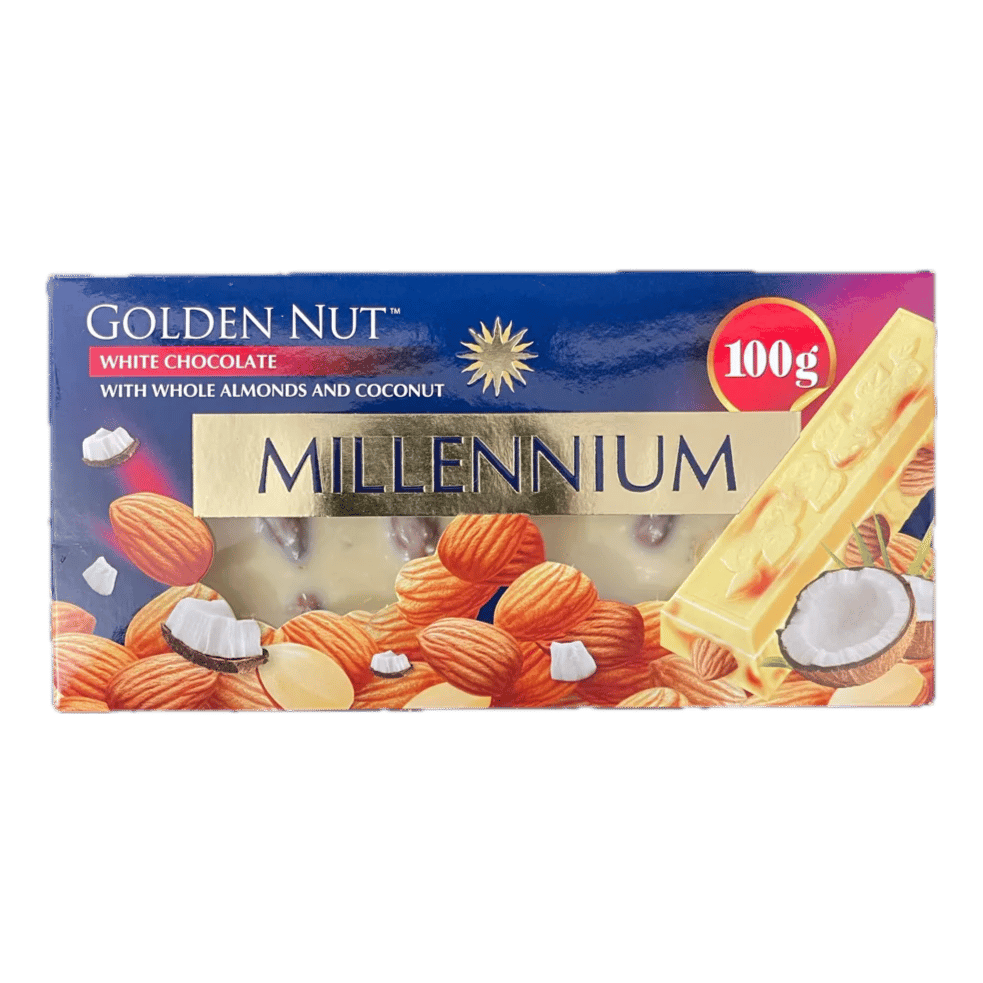 Weiße Schokolade mit ganzen Mandeln und Kokosnuss - 4820240031482