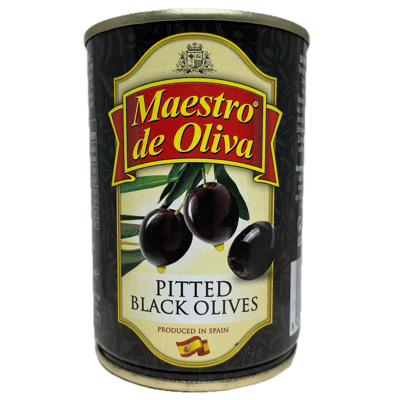 Entsteinte schwarze Oliven